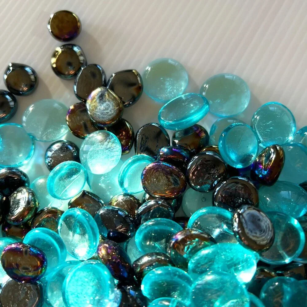 Flat Glass Marbles * Gemstone Vase Filler Pebbles, Aquarium